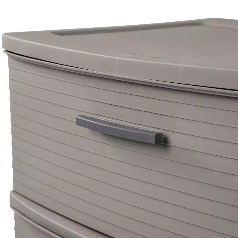 Tour de rangement en plastique large à 3 tiroirs – 60,96 cm H x 55,58 cm L x 40,34 cm P, Gris foncé