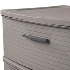 Tour de rangement en plastique large à 3 tiroirs – 60,96 cm H x 55,58 cm L x 40,34 cm P, Gris foncé