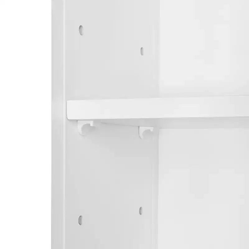 Meuble de rangement étroit et haut pour salle de bain et buanderie avec étagères réglables – Blanc