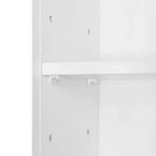 Meuble de rangement étroit et haut pour salle de bain et buanderie avec étagères réglables – Blanc