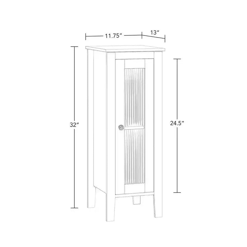 Meuble de rangement étroit et haut pour salle de bain et buanderie avec étagères réglables – Blanc