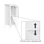 Meuble de rangement étroit et haut pour salle de bain et buanderie avec étagères réglables – Blanc