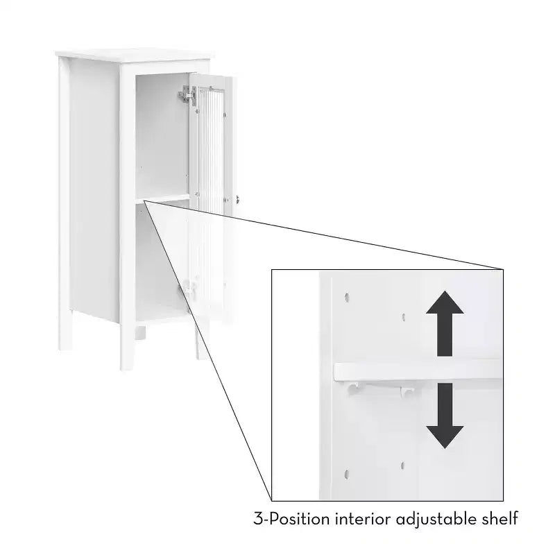 Meuble de rangement étroit et haut pour salle de bain et buanderie avec étagères réglables – Blanc