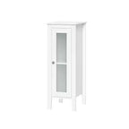 Meuble de rangement étroit et haut pour salle de bain et buanderie avec étagères réglables – Blanc