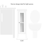 Meuble de rangement étroit et haut pour salle de bain et buanderie avec étagères réglables – Blanc