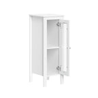 Meuble de rangement étroit et haut pour salle de bain et buanderie avec étagères réglables – Blanc