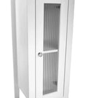 Meuble de rangement étroit et haut pour salle de bain et buanderie avec étagères réglables – Blanc