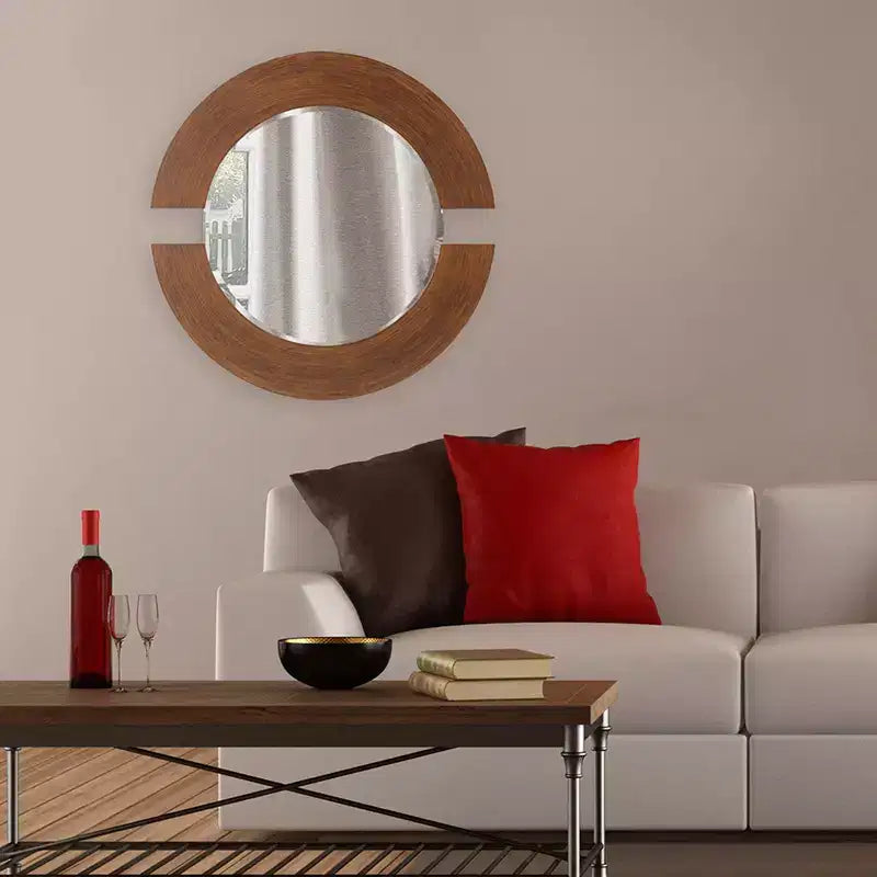 Miroir mural rectangulaire avec cadre en verre – 101,6 cm H x 71,1 cm L, finition argentée