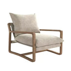 Fauteuil d'appoint rembourré de style élingue avec cadre en bois massif – Assise L 72,4 cm x P 69,8 cm, Hauteur 38,1 cm