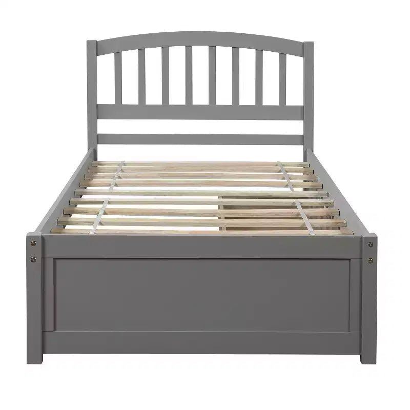 Lit plateforme jumeau avec 2 tiroirs de rangement et une tête de lit – 79,5" L x 41,8" l x 37,4" H