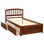 Lit plateforme jumeau avec 2 tiroirs de rangement et une tête de lit – 79,5" L x 41,8" l x 37,4" H