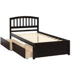 Lit plateforme jumeau avec 2 tiroirs de rangement et une tête de lit – 79,5" L x 41,8" l x 37,4" H