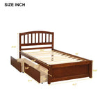 Lit plateforme jumeau avec 2 tiroirs de rangement et une tête de lit – 79,5" L x 41,8" l x 37,4" H