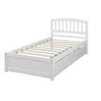 Lit plateforme jumeau avec 2 tiroirs de rangement et une tête de lit – 79,5" L x 41,8" l x 37,4" H