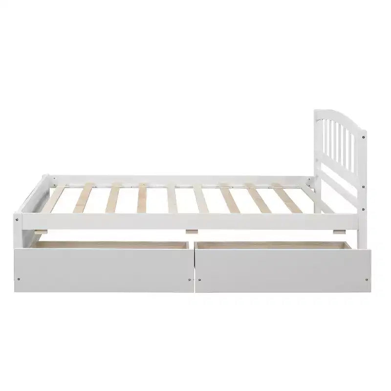 Lit plateforme jumeau avec 2 tiroirs de rangement et une tête de lit – 79,5" L x 41,8" l x 37,4" H