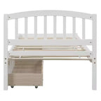 Lit plateforme jumeau avec 2 tiroirs de rangement et une tête de lit – 79,5" L x 41,8" l x 37,4" H