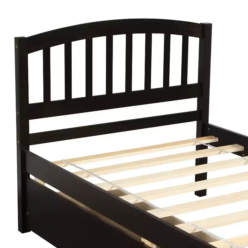 Lit plateforme jumeau avec 2 tiroirs de rangement et une tête de lit – 79,5" L x 41,8" l x 37,4" H
