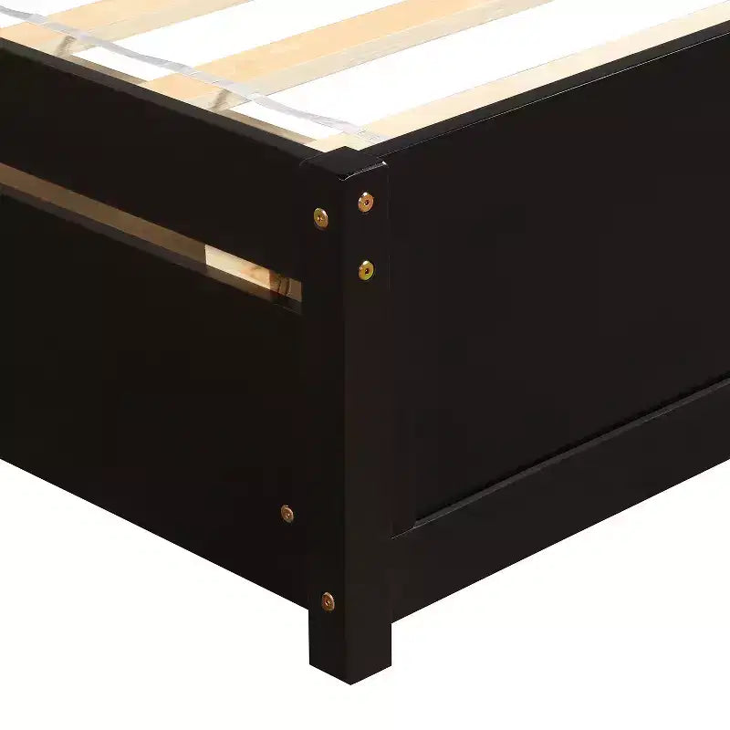 Lit plateforme jumeau avec 2 tiroirs de rangement et une tête de lit – 79,5" L x 41,8" l x 37,4" H
