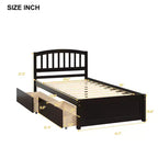 Lit plateforme jumeau avec 2 tiroirs de rangement et une tête de lit – 79,5" L x 41,8" l x 37,4" H