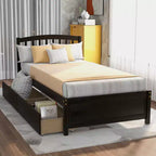 Whisen Elegant Design Twin Size Platform Bed with Two Drawers and Headboard
