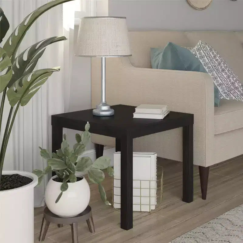 Table d'appoint style Parsons avec âme creuse laminée en PVC – 17,5" H x 20" L x 20" P, Espresso