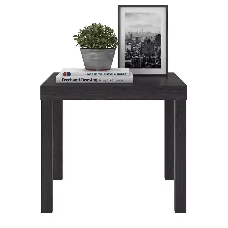Table d'appoint style Parsons avec âme creuse laminée en PVC – 17,5" H x 20" L x 20" P, Espresso