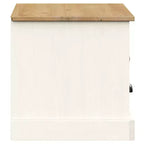 Meuble TV en pin massif avec tiroir, étagère ouverte et placard – 106 cm (L) x 40 cm (P) x 40 cm (H), Blanc