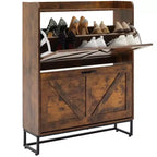 Meuble à chaussures étroit avec 2 tiroirs à abattant, peut contenir 16 paires – H 101,1 cm x L 80 cm x P 24 cm