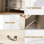 Commode à 9 tiroirs avec poignées métalliques – Meuble de rangement en bois pour chambre ou salon