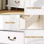 Commode à 9 tiroirs avec poignées métalliques – Meuble de rangement en bois pour chambre ou salon