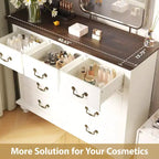 Commode à 9 tiroirs avec poignées métalliques – Meuble de rangement en bois pour chambre ou salon
