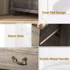 Commode à 9 tiroirs avec poignées métalliques – Meuble de rangement en bois pour chambre ou salon