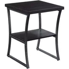 Table d'appoint en métal à trois niveaux avec cadre en croix – 60,3 cm H x 45,1 cm L x 45,1 cm P, Espresso/Gris ardoise