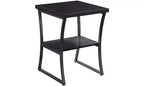 Table d'appoint en métal à trois niveaux avec cadre en croix – 60,3 cm H x 45,1 cm L x 45,1 cm P, Espresso/Gris ardoise