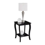 HomeStock Belmont Square End Table with Two Tier Shelving, Classic Transitional Accent Side Table with Spacious Storage for Living Room Dcor