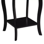 Table d'appoint carrée en bois avec étagères ouvertes à deux niveaux – 61 cm H x 46 cm L x 46 cm P, Noir