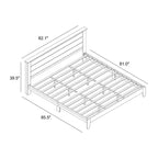Lit plateforme King Size avec tête de lit et sommier à lattes LVL – 217,3 cm P x 208,6 cm L x 100,5 cm H, Chêne noueux