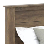 Lit plateforme King Size avec tête de lit et sommier à lattes LVL – 217,3 cm P x 208,6 cm L x 100,5 cm H, Chêne noueux