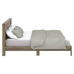 Lit plateforme King Size avec tête de lit et sommier à lattes LVL – 217,3 cm P x 208,6 cm L x 100,5 cm H, Chêne noueux