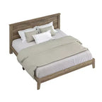 Lit plateforme King Size avec tête de lit et sommier à lattes LVL – 217,3 cm P x 208,6 cm L x 100,5 cm H, Chêne noueux