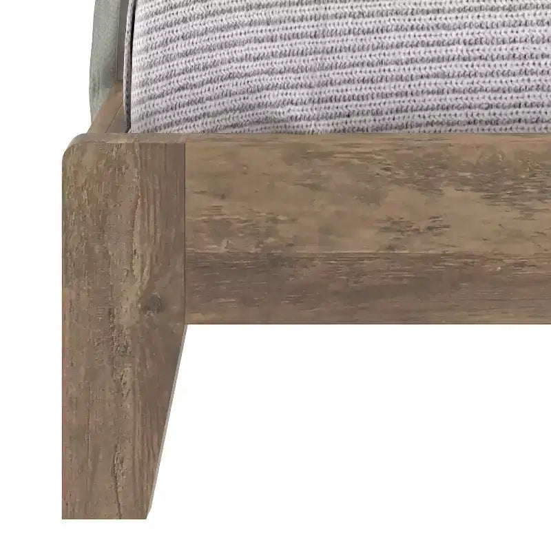 Lit plateforme King Size avec tête de lit et sommier à lattes LVL – 217,3 cm P x 208,6 cm L x 100,5 cm H, Chêne noueux