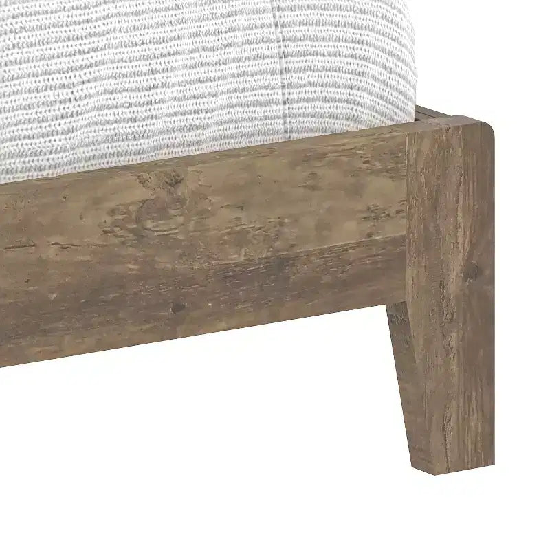 Lit plateforme King Size avec tête de lit et sommier à lattes LVL – 217,3 cm P x 208,6 cm L x 100,5 cm H, Chêne noueux