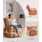 Fauteuil inclinable, pivotant et berçant extra-large avec massage et inclinaison électrique – Largeur du siège 68 cm, capacité 180 kg