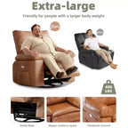 Fauteuil inclinable, pivotant et berçant extra-large avec massage et inclinaison électrique – Largeur du siège 68 cm, capacité 180 kg