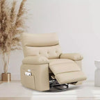 Fauteuil inclinable, pivotant et berçant extra-large avec massage et inclinaison électrique – Largeur du siège 68 cm, capacité 180 kg