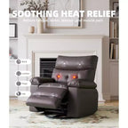 Fauteuil inclinable, pivotant et berçant extra-large avec massage et inclinaison électrique – Largeur du siège 68 cm, capacité 180 kg
