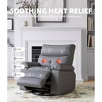 Fauteuil inclinable, pivotant et berçant extra-large avec massage et inclinaison électrique – Largeur du siège 68 cm, capacité 180 kg