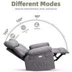 Fauteuil inclinable, pivotant et berçant extra-large avec massage et inclinaison électrique – Largeur du siège 68 cm, capacité 180 kg