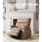 Fauteuil inclinable, pivotant et berçant extra-large avec massage et inclinaison électrique – Largeur du siège 68 cm, capacité 180 kg