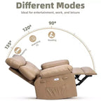 Fauteuil inclinable, pivotant et berçant extra-large avec massage et inclinaison électrique – Largeur du siège 68 cm, capacité 180 kg